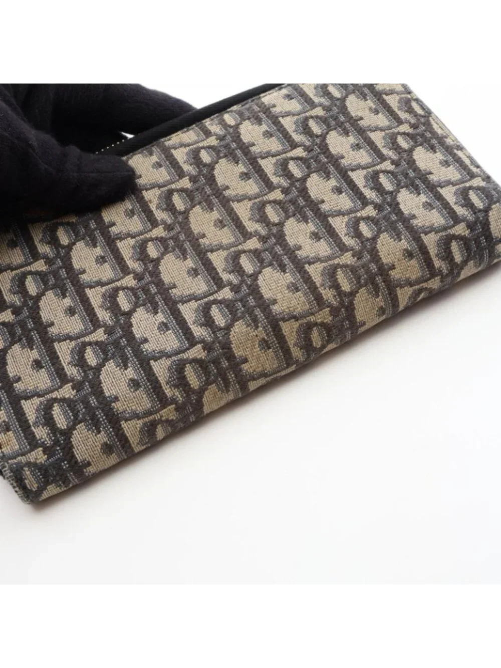 Dior Round Wallet Oblique Navy Canvas